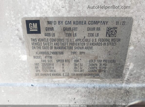KL4MMGSL2NB087606 2022 BUICK ENCORE Белый Вид подкапотного пространства