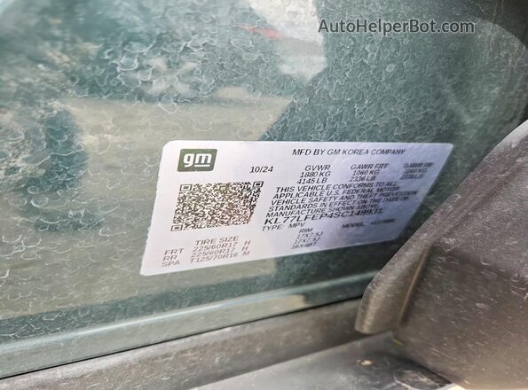 KL77LFEP4SC149931 2025 CHEVROLET TRAX Teal 