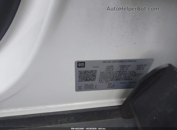 KL77LGE24RC216029 2024 CHEVROLET TRAX White 