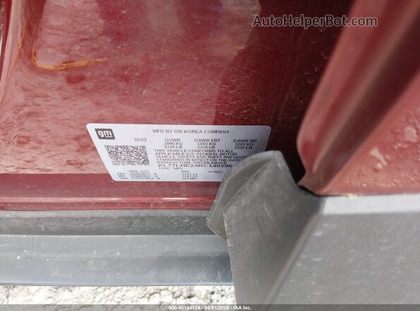 KL77LHE24RC140396 2024 CHEVROLET TRAX Maroon Շարժիչի բաժամունքի տեսք