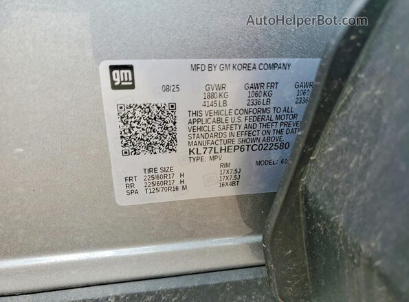 KL77LHEP6TC022580 2026 CHEVROLET TRAX Silver 