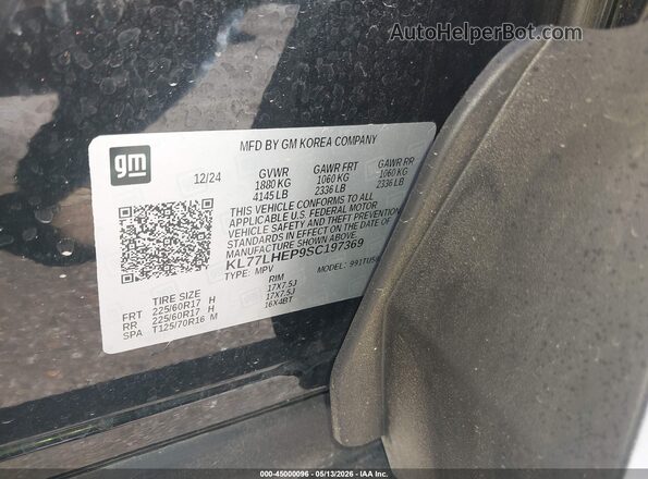 KL77LHEP9SC197369 2025 CHEVROLET TRAX Black Widok komory silnika