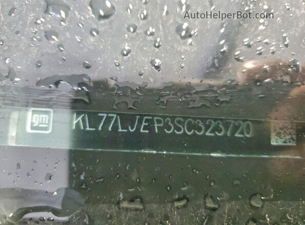 KL77LJEP3SC323720 2025 CHEVROLET TRAX Turquoise Widok naklejki z numerem VIN