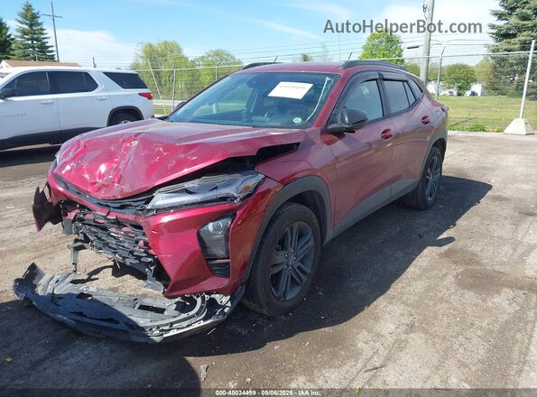 KL77LKE26RC196224 2024 CHEVROLET TRAX Burgundy Передня ліва чверть