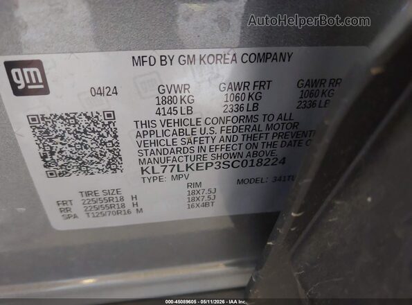 KL77LKEP3SC018224 2025 CHEVROLET TRAX Gray Vista del compartimento del motor