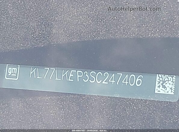 KL77LKEP3SC247406 2025 CHEVROLET TRAX White 