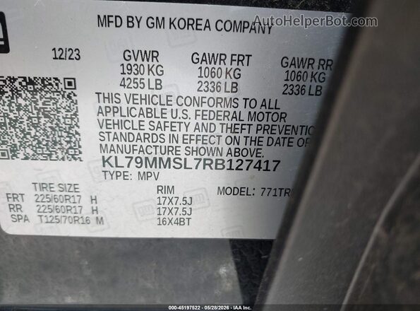 KL79MMSL7RB127417 2024 CHEVROLET TRAILBLAZER Черный Вид подкапотного пространства
