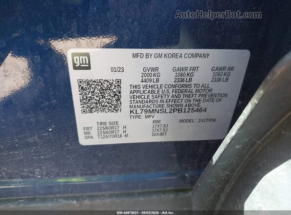 KL79MNSL2PB125464 2022 CHEVROLET TRAILBLAZER Blue Շարժիչի բաժամունքի տեսք