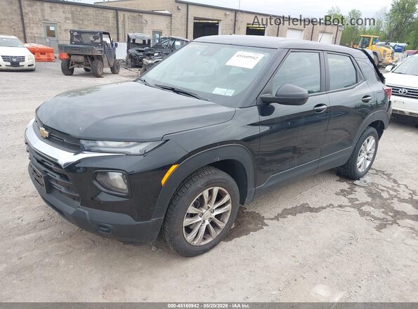 KL79MNSL6MB105293 2021 CHEVROLET TRAILBLAZER Black წინა მარცხენა ხედი სამი მეოთხედიდან