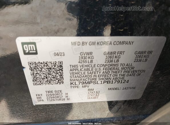 KL79MPSL1PB179124 2023 CHEVROLET TRAILBLAZER Black Vista del compartimento del motor
