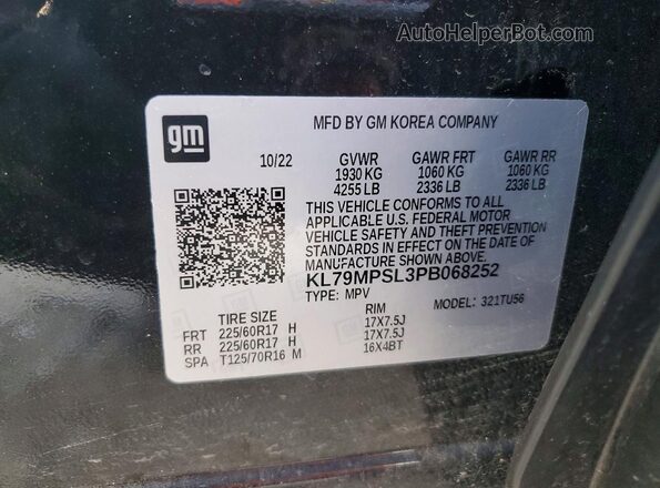 KL79MPSL3PB068252 2023 CHEVROLET TRAILBLAZER Black 360 interior view