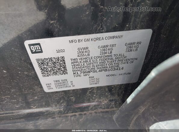 KL79MPSL4PB103414 2023 CHEVROLET TRAILBLAZER Black Engine compartment view