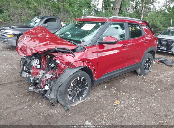 KL79MPSLXMB100416 2021 CHEVROLET TRAILBLAZER Red Առջևի ձախ երեք քառորդ տեսարան