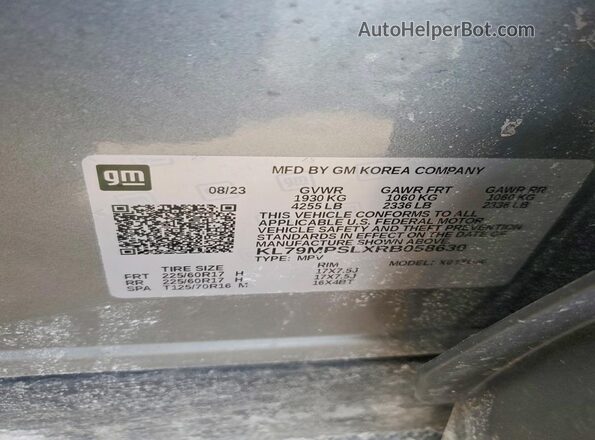 KL79MPSLXRB058630 2024 CHEVROLET TRAILBLAZER Silver Widok komory silnika