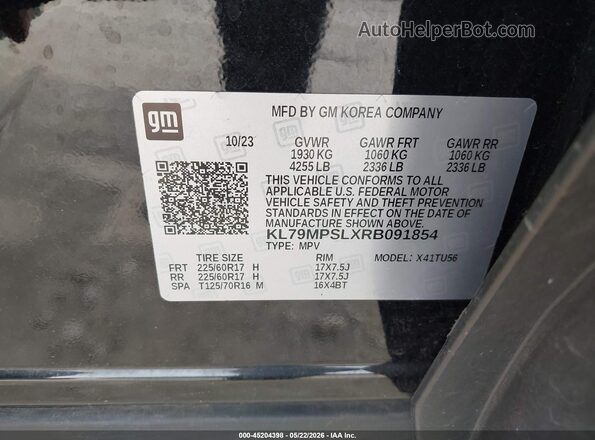 KL79MPSLXRB091854 2024 CHEVROLET TRAILBLAZER Black Widok komory silnika