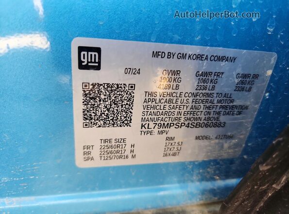 KL79MPSP4SB060883 2025 CHEVROLET TRAILBLAZER Blue Widok komory silnika