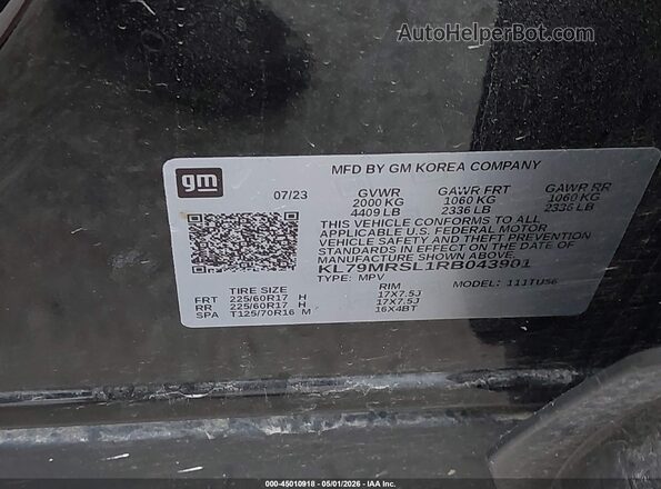KL79MRSL1RB043901 2024 CHEVROLET TRAILBLAZER Black Engine compartment view