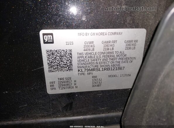 KL79MRSL1RB121867 2024 CHEVROLET TRAILBLAZER Black 