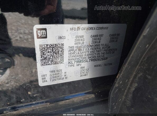 KL79MSSL7RB062668 2024 CHEVROLET TRAILBLAZER Black ძრავის განყოფილების ხედი