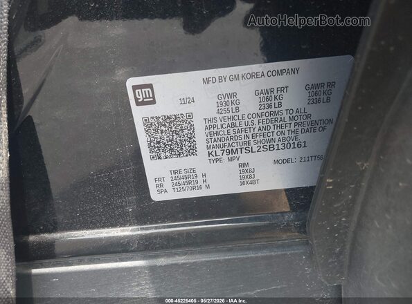 KL79MTSL2SB130161 2025 CHEVROLET TRAILBLAZER Gray Vista del compartimento del motor