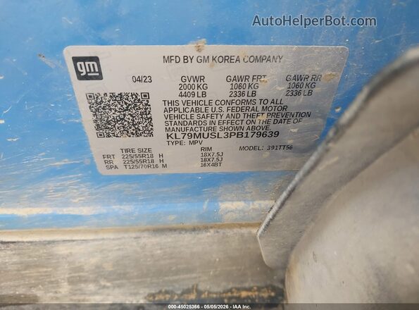 KL79MUSL3PB179639 2023 CHEVROLET TRAILBLAZER Blue Շարժիչի բաժամունքի տեսք