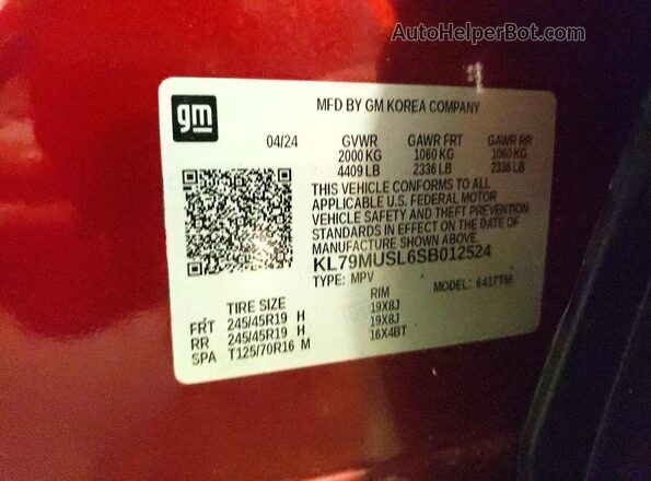 KL79MUSL6SB012524 2025 CHEVROLET TRAILBLAZER Maroon 