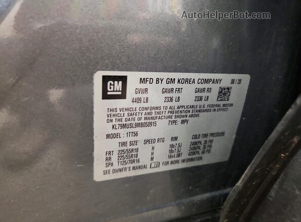 KL79MUSL9MB050915 2021 CHEVROLET TRAILBLAZER Gray 