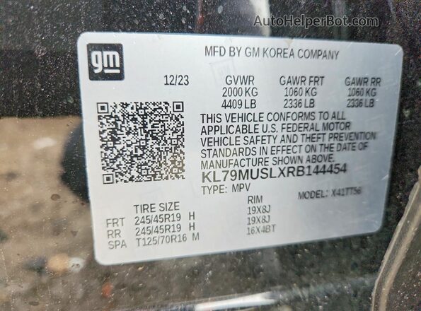 KL79MUSLXRB144454 2024 CHEVROLET TRAILBLAZER Black Widok wnętrza 360 stopni