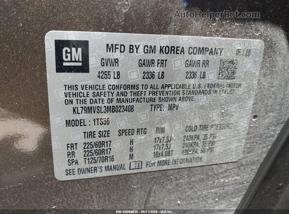KL79MVSL3MB023408 2021 CHEVROLET TRAILBLAZER Brown Widok komory silnika