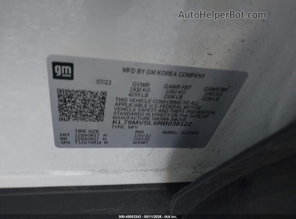 KL79MVSL6RB038122 2024 CHEVROLET TRAILBLAZER White 
