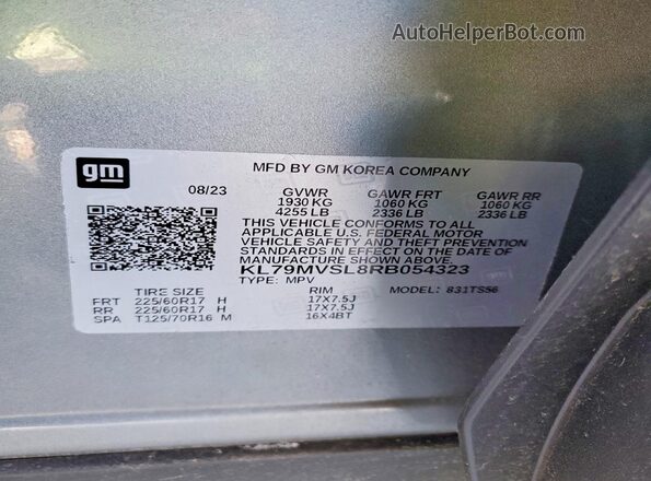 KL79MVSL8RB054323 2024 CHEVROLET TRAILBLAZER Gray Շարժիչի բաժամունքի տեսք