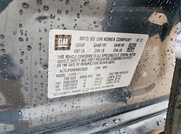 KL7CJPSM0NB523028 2022 CHEVROLET TRAX Серый Вид подкапотного пространства