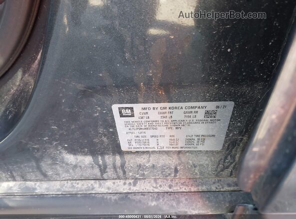 KL7CJPSM6MB377040 2021 CHEVROLET TRAX Blue Շարժիչի բաժամունքի տեսք