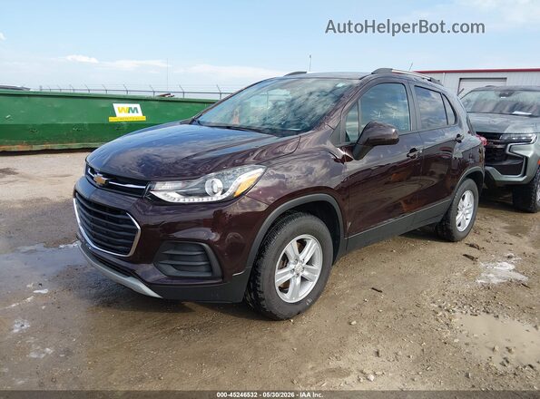 KL7CJPSM7NB562943 2022 CHEVROLET TRAX Burgundy Передня ліва чверть