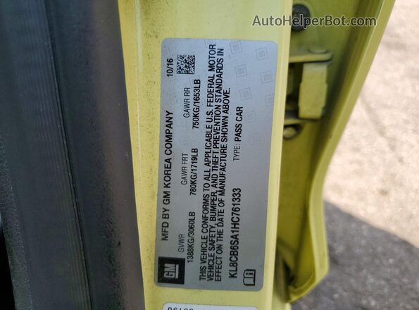 KL8CB6SA1HC761333 2017 CHEVROLET SPARK Green 