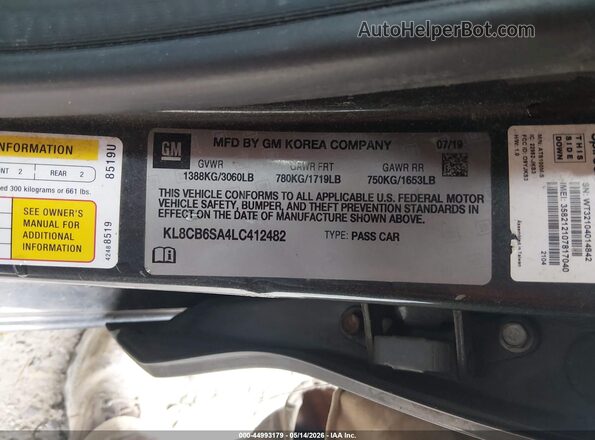 KL8CB6SA4LC412482 2020 CHEVROLET SPARK Black Շարժիչի բաժամունքի տեսք