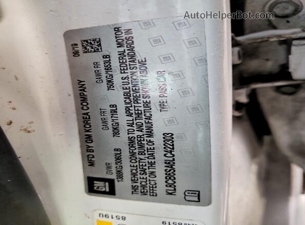 KL8CB6SA6LC422303 2020 CHEVROLET SPARK White 