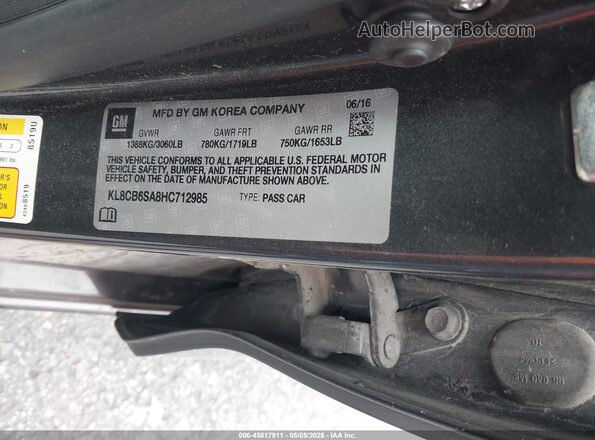 KL8CB6SA8HC712985 2017 CHEVROLET SPARK Gray Շարժիչի բաժամունքի տեսք