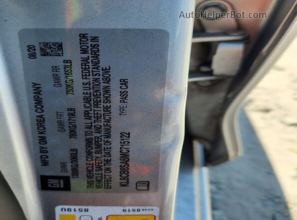KL8CB6SA8MC715122 2021 CHEVROLET SPARK Серебряный Вид подкапотного пространства
