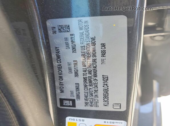 KL8CB6SA9LC414227 2020 CHEVROLET SPARK Charcoal 