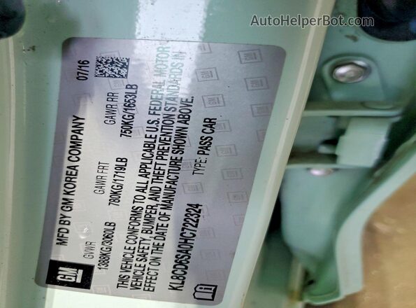 KL8CD6SA0HC722324 2017 CHEVROLET SPARK Green 