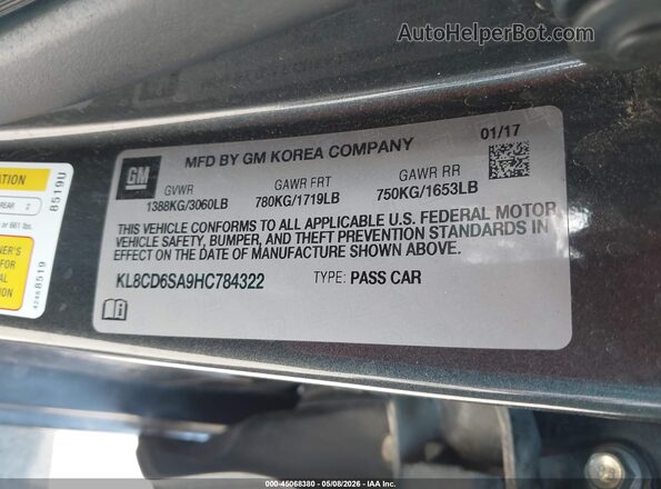KL8CD6SA9HC784322 2017 CHEVROLET SPARK Gray 