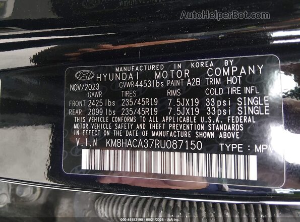 KM8HACA37RU087150 2024 HYUNDAI KONA Черный Вид подкапотного пространства