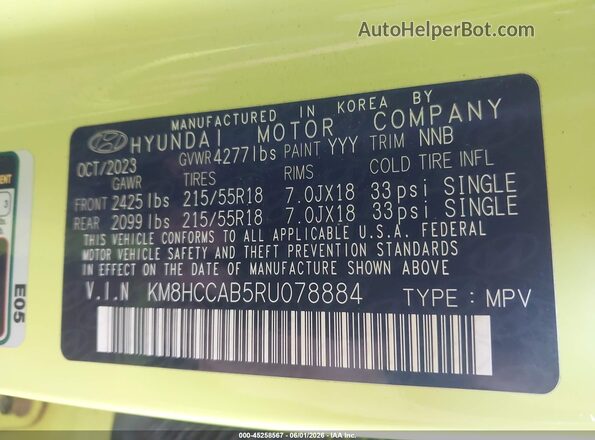 KM8HCCAB5RU078884 2024 HYUNDAI KONA Green 