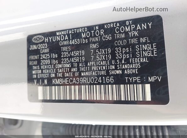 KM8HECA39RU024166 2024 HYUNDAI KONA Gray Вид підкапотного простору