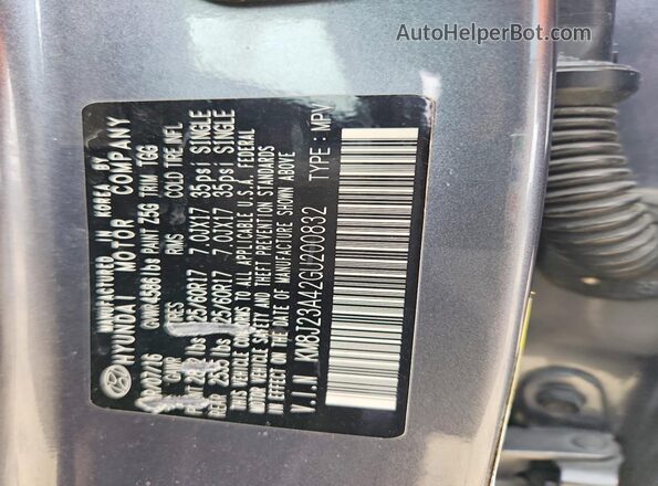 KM8J23A42GU200832 2016 HYUNDAI TUCSON Gray 