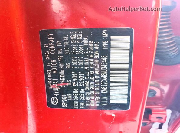 KM8J2CA48MU345448 2021 HYUNDAI TUCSON Red 