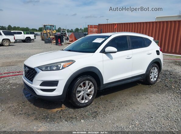 KM8J33A47KU991560 2019 HYUNDAI TUCSON White წინა მარცხენა ხედი სამი მეოთხედიდან