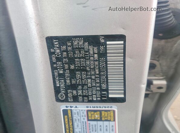 KM8J33AL8LU150016 2020 HYUNDAI TUCSON Silver Вид підкапотного простору