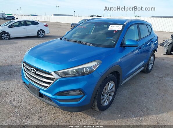 KM8J3CA44JU720051 2018 HYUNDAI TUCSON Blue წინა მარცხენა ხედი სამი მეოთხედიდან